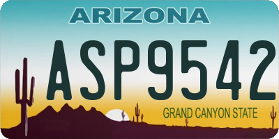 AZ license plate ASP9542