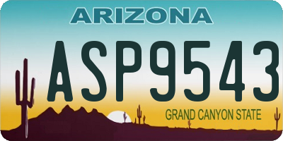AZ license plate ASP9543