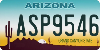 AZ license plate ASP9546