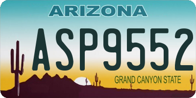 AZ license plate ASP9552