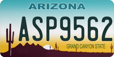 AZ license plate ASP9562