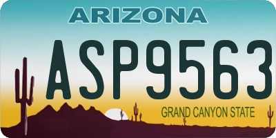 AZ license plate ASP9563