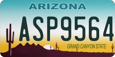 AZ license plate ASP9564