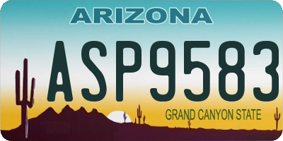AZ license plate ASP9583
