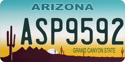 AZ license plate ASP9592