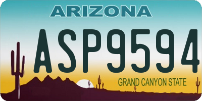 AZ license plate ASP9594