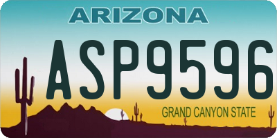 AZ license plate ASP9596
