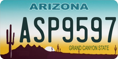 AZ license plate ASP9597