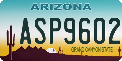 AZ license plate ASP9602