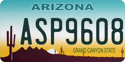 AZ license plate ASP9608