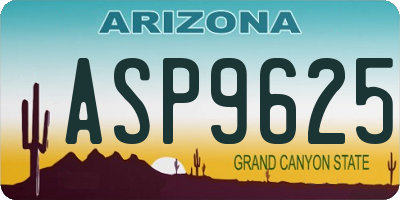AZ license plate ASP9625