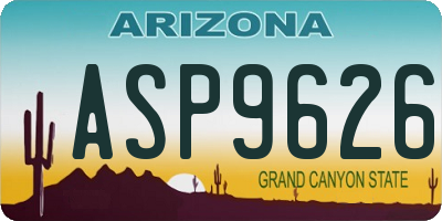 AZ license plate ASP9626