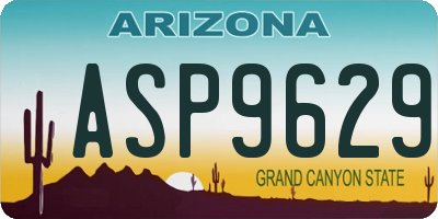 AZ license plate ASP9629