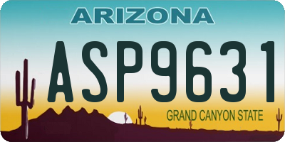 AZ license plate ASP9631