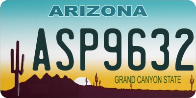 AZ license plate ASP9632