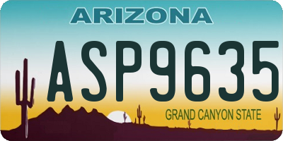 AZ license plate ASP9635