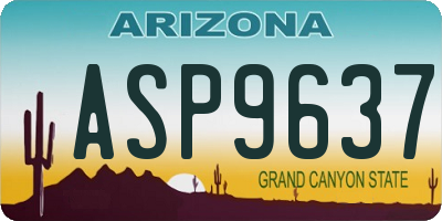 AZ license plate ASP9637