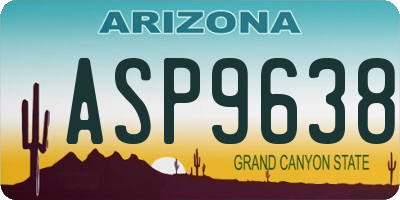AZ license plate ASP9638