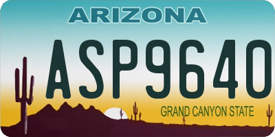 AZ license plate ASP9640