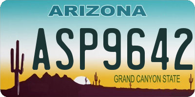 AZ license plate ASP9642