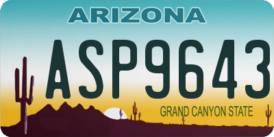 AZ license plate ASP9643