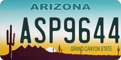 AZ license plate ASP9644