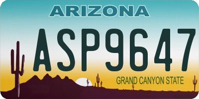 AZ license plate ASP9647
