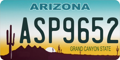 AZ license plate ASP9652