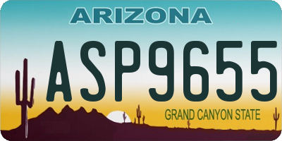 AZ license plate ASP9655