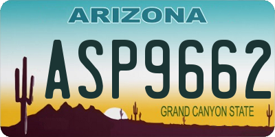 AZ license plate ASP9662