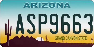 AZ license plate ASP9663