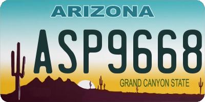 AZ license plate ASP9668