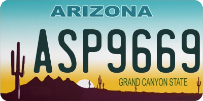 AZ license plate ASP9669