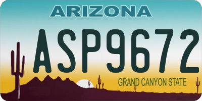 AZ license plate ASP9672
