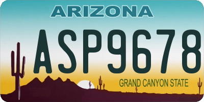 AZ license plate ASP9678