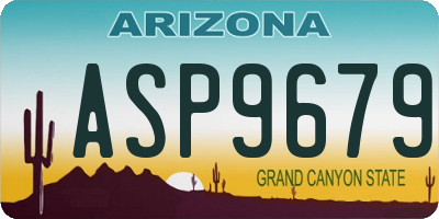 AZ license plate ASP9679
