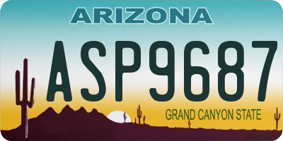 AZ license plate ASP9687