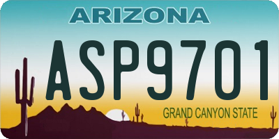 AZ license plate ASP9701