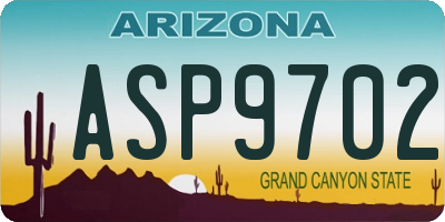 AZ license plate ASP9702