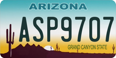 AZ license plate ASP9707
