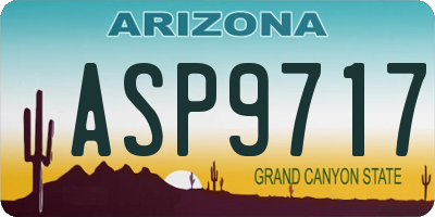 AZ license plate ASP9717