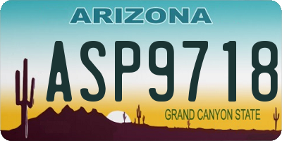 AZ license plate ASP9718
