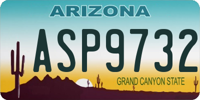 AZ license plate ASP9732