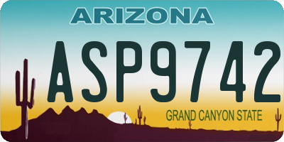 AZ license plate ASP9742