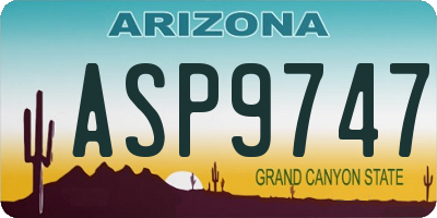 AZ license plate ASP9747