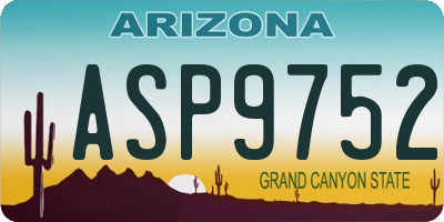 AZ license plate ASP9752