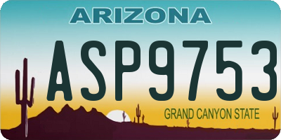 AZ license plate ASP9753