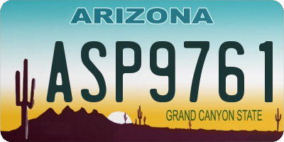 AZ license plate ASP9761