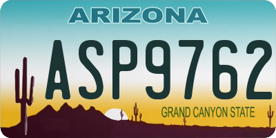 AZ license plate ASP9762