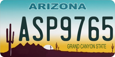 AZ license plate ASP9765
